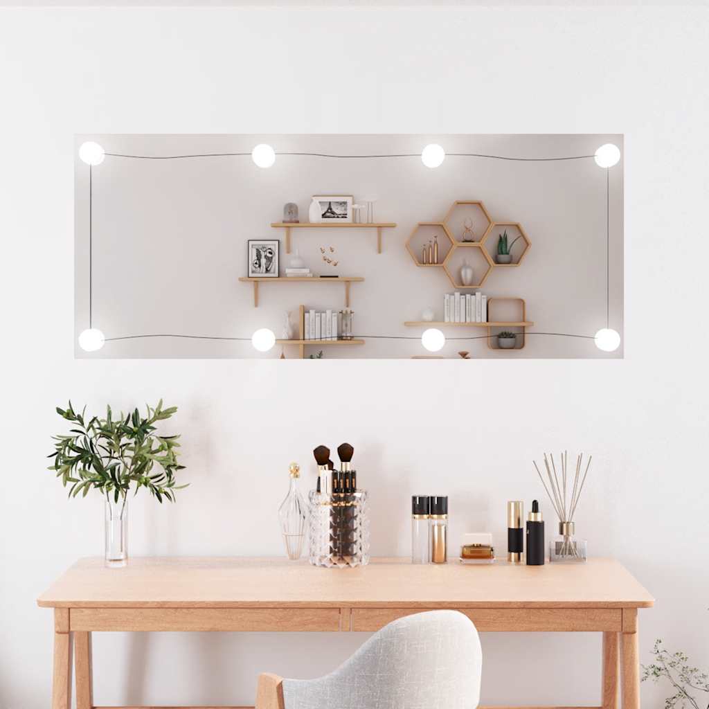 Miroir mural Vidaxl avec LEDS Verre rectangulaire de 40x100 cm