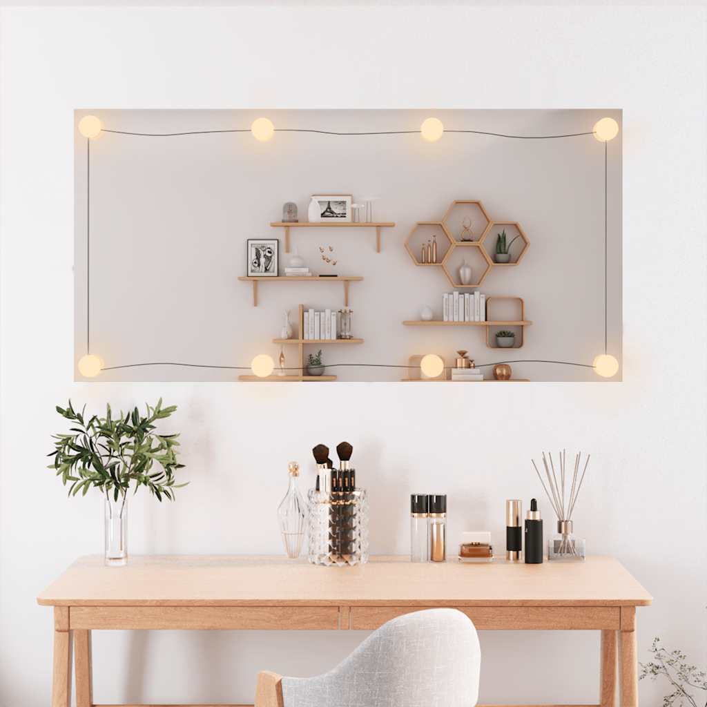 Miroir mural Vidaxl avec LEDS Verre rectangulaire 50x100 cm