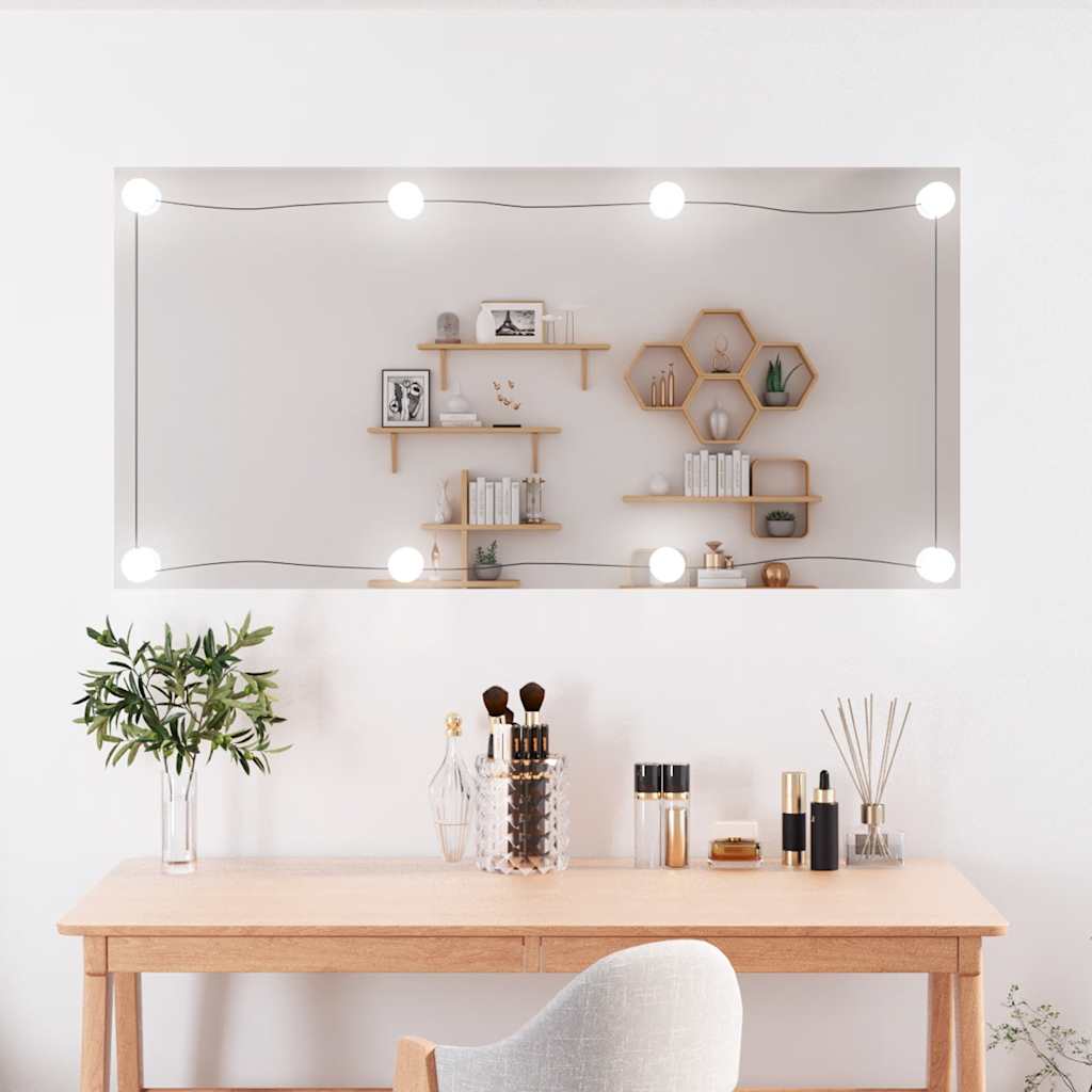 Miroir mural Vidaxl avec LEDS Verre rectangulaire 50x100 cm