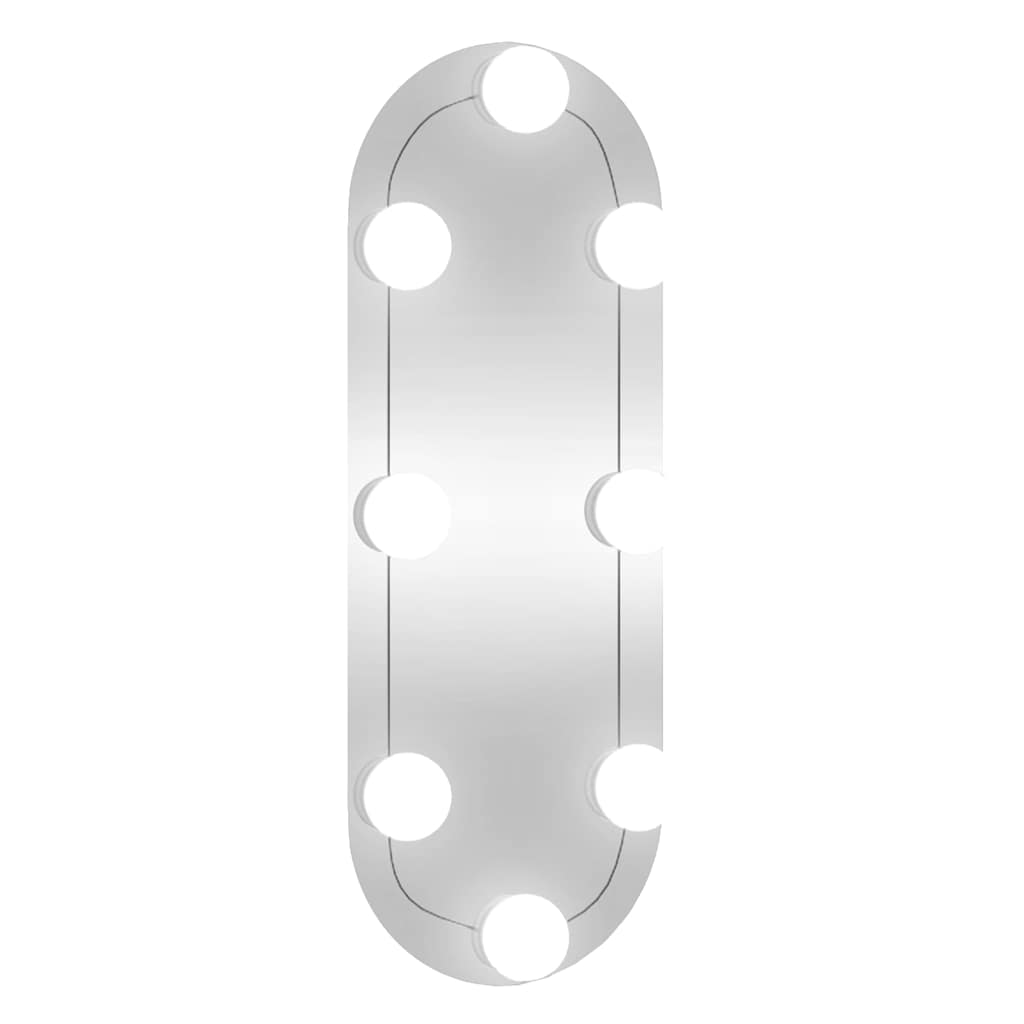 Miroir mural Vidaxl avec LED Verre ovale de 15x40 cm