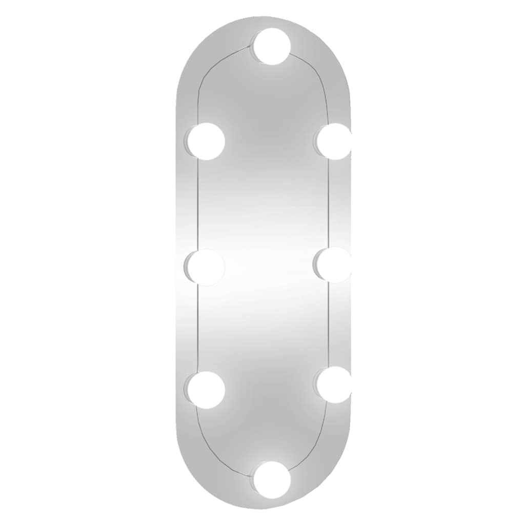 Miroir mural Vidaxl avec LED Verre ovale de 20x50 cm