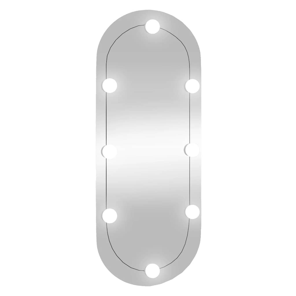Miroir mural Vidaxl avec LED Verre ovale de 30x70 cm