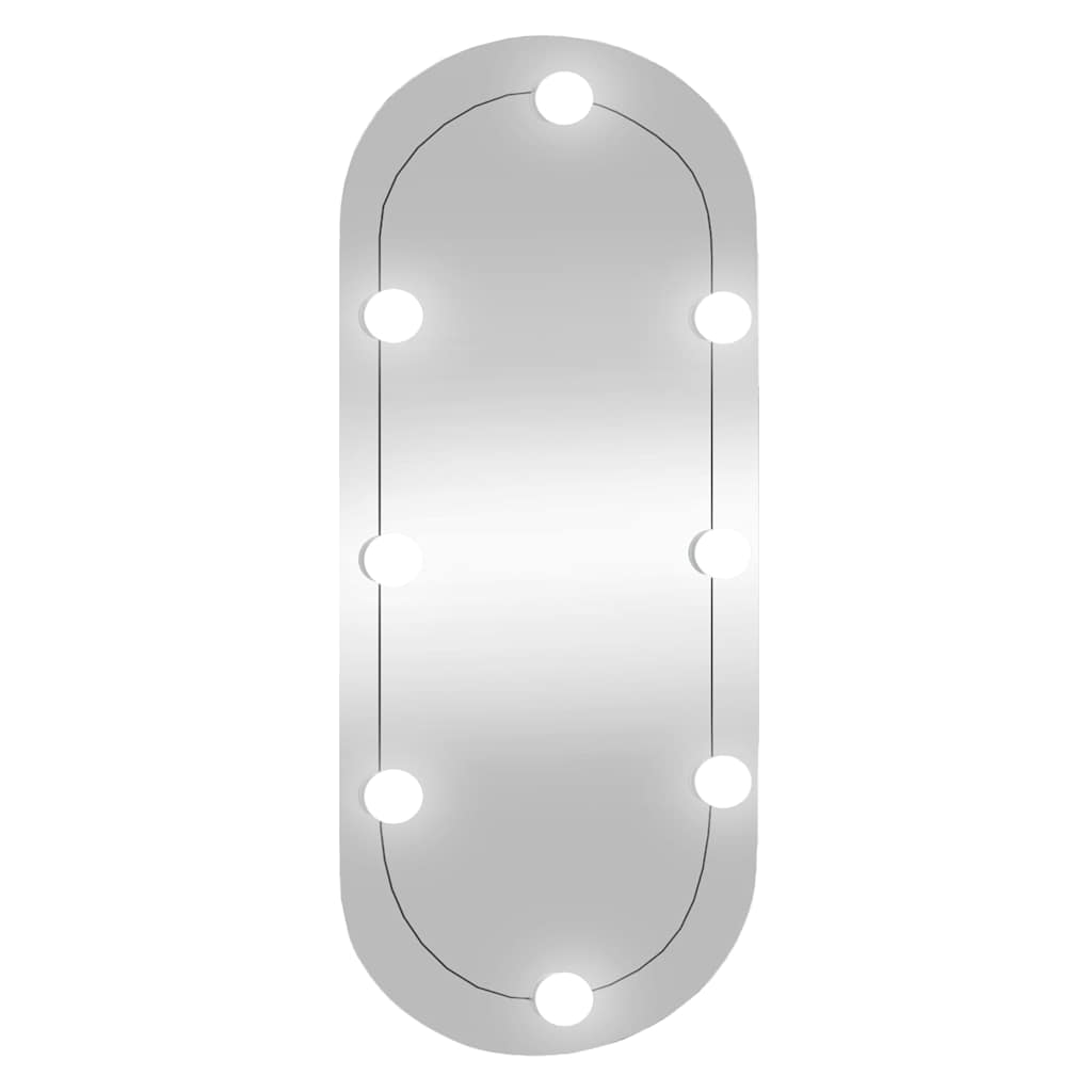 Miroir mural Vidaxl avec LED Verre ovale de 35x80 cm
