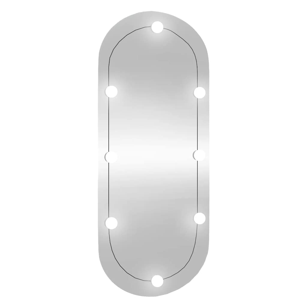 Miroir mural Vidaxl avec LED Verre ovale de 40x90 cm