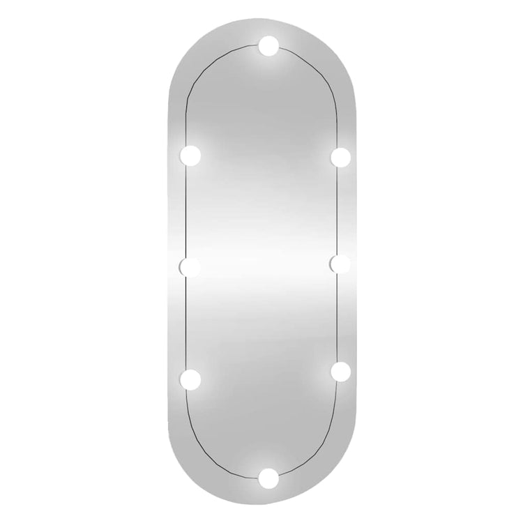 Miroir mural Vidaxl avec LED Verre ovale de 45x100 cm