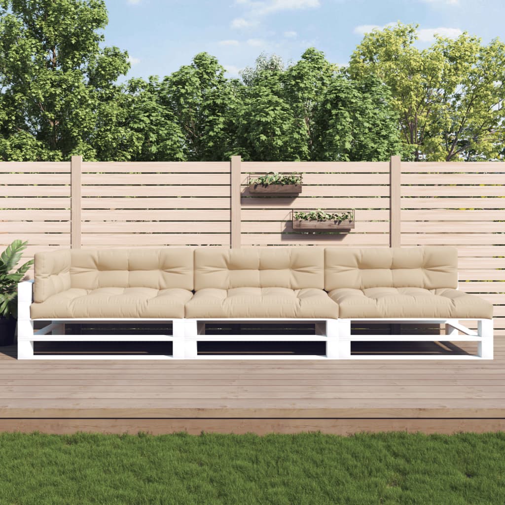 Coussins de palette vidaxl 7 st tissu beige