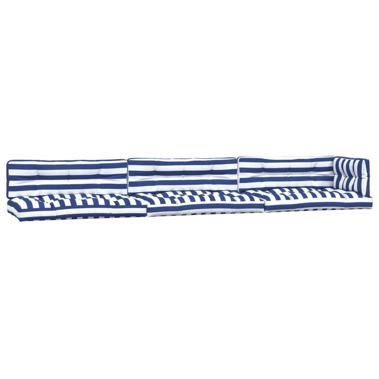 Coussins de palette vidaxl 7 St tissu étanche blanc et bleu