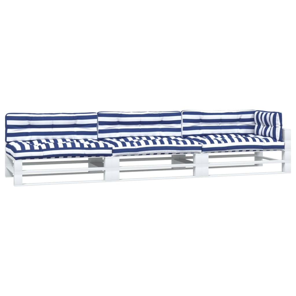 Coussins de palette vidaxl 7 St tissu étanche blanc et bleu