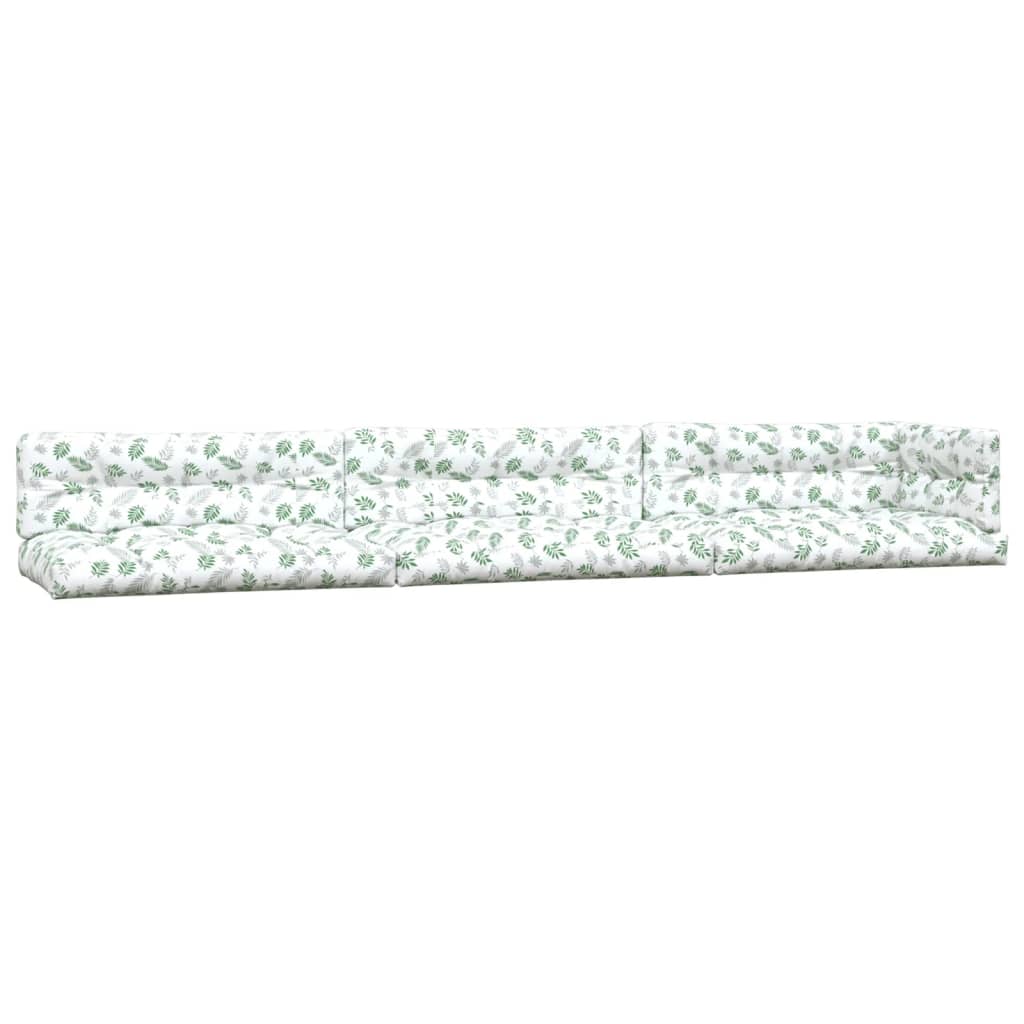 VidaXL coussins de palette 7 pcs tissu à motif de feuilles