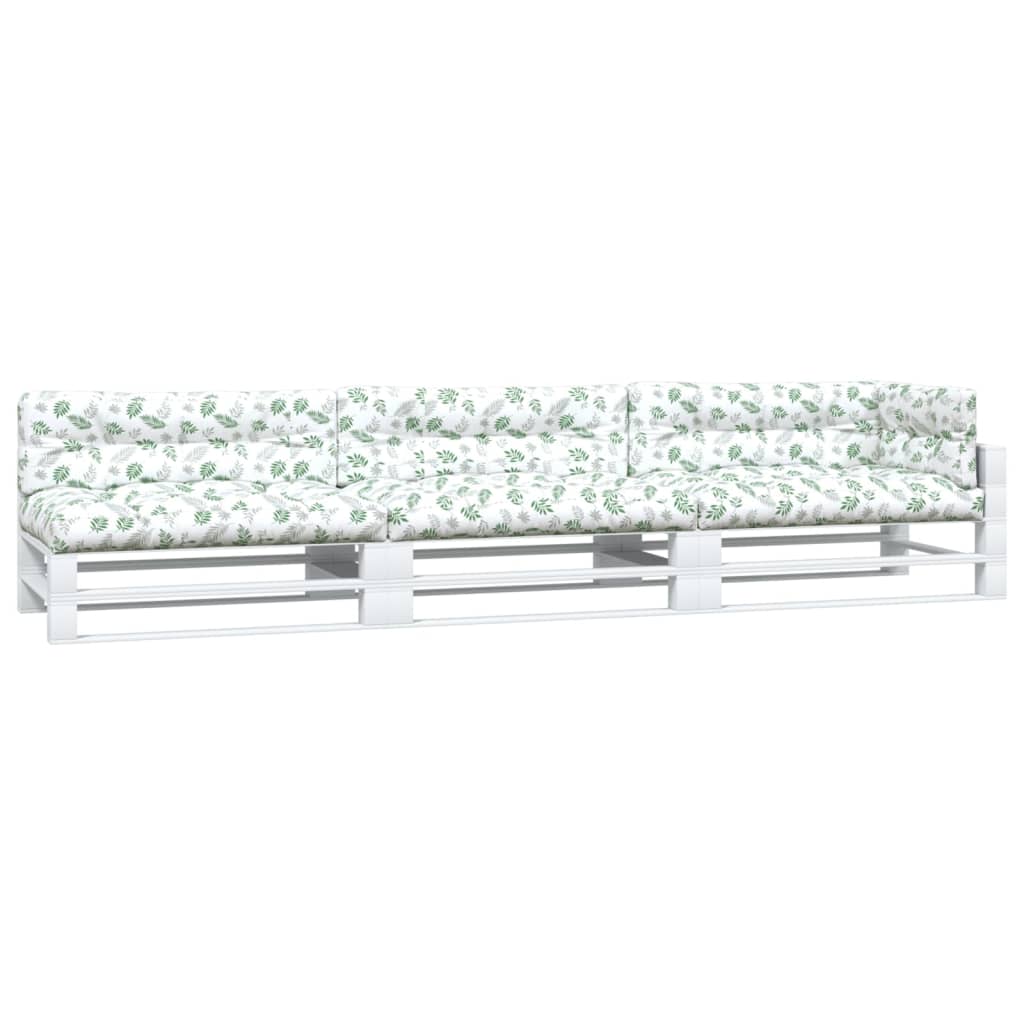 VidaXL coussins de palette 7 pcs tissu à motif de feuilles