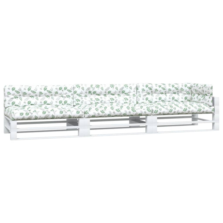 VidaXL coussins de palette 7 pcs tissu à motif de feuilles