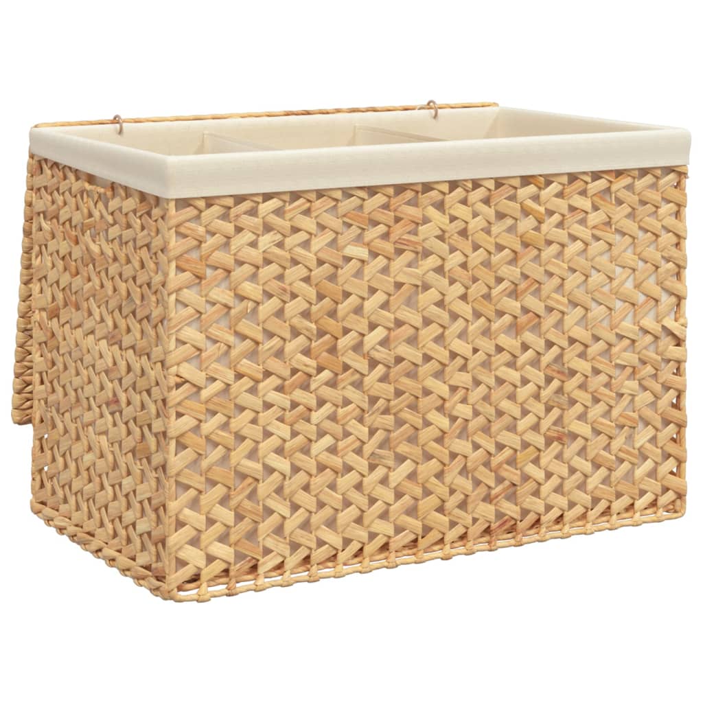 Panier à linge Vidaxl avec 3 compartiments 75x42.5x52 cm Waterhyacint