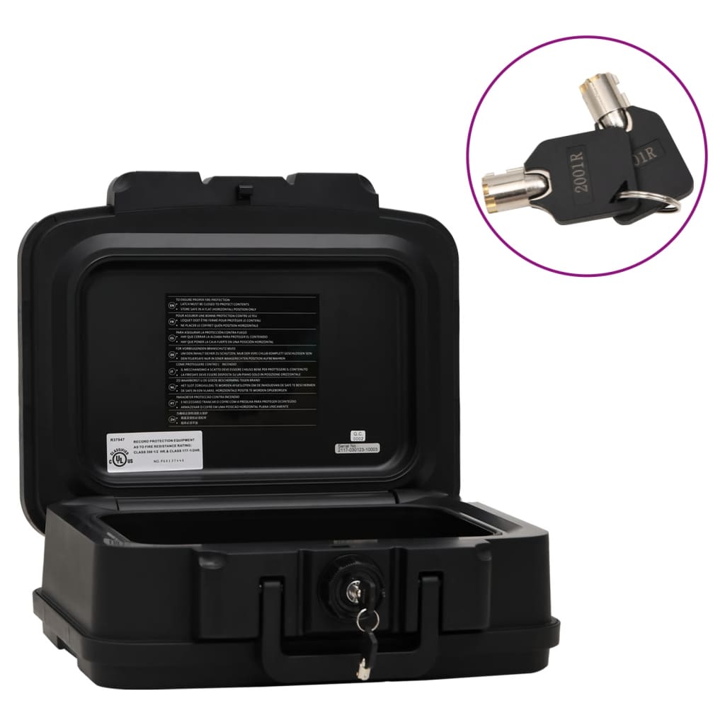 Vidaxl Safe 38x32.5x16,5 cm noir