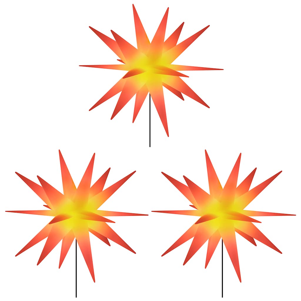 Lampes de Noël Vidaxl avec goupille de terre et LED 3 st 57 cm rouge