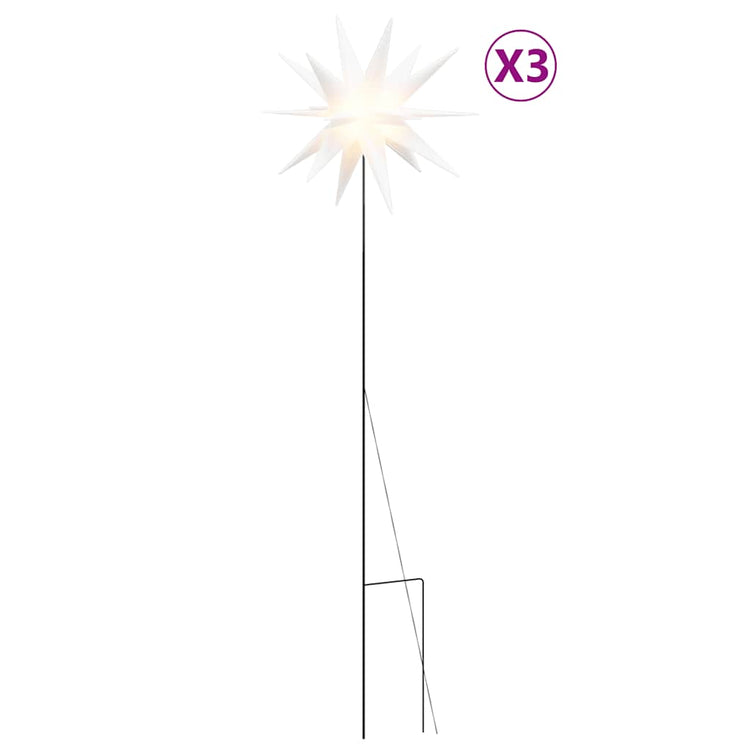 Vidaxx lumières de Noël avec piquet et LED 3 pcs 57 cm blanc