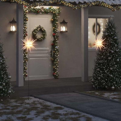 Vidaxx lumières de Noël avec piquet et LED 3 pcs 57 cm blanc