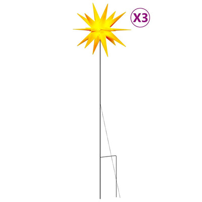 Lampes de Noël Vidaxl avec goupille de terre et LED 3 st 57 cm jaune
