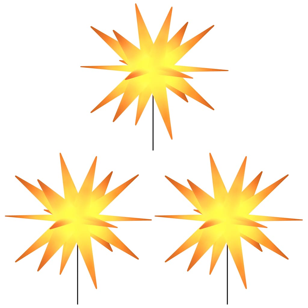 Lampes de Noël Vidaxl avec goupille de terre et LED 3 st 57 cm jaune
