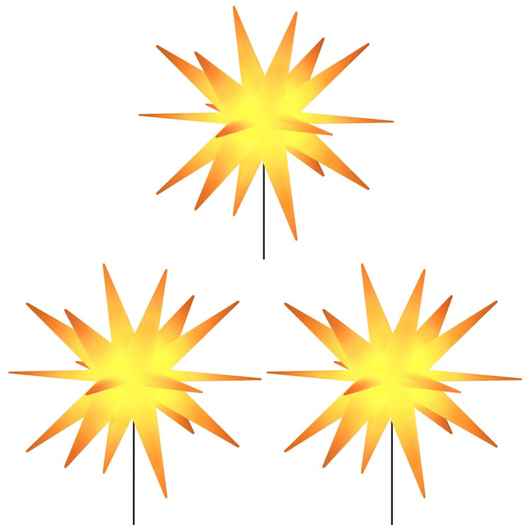 Lampes de Noël Vidaxl avec goupille de terre et LED 3 st 57 cm jaune