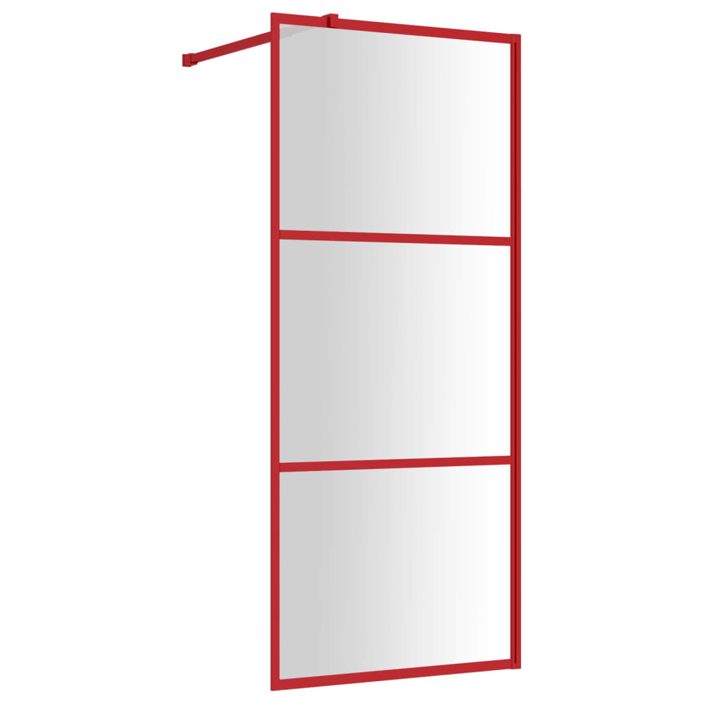 Vidaxl Walk-In Walk Mury Transparent 80x195 cm ESG Verre rouge