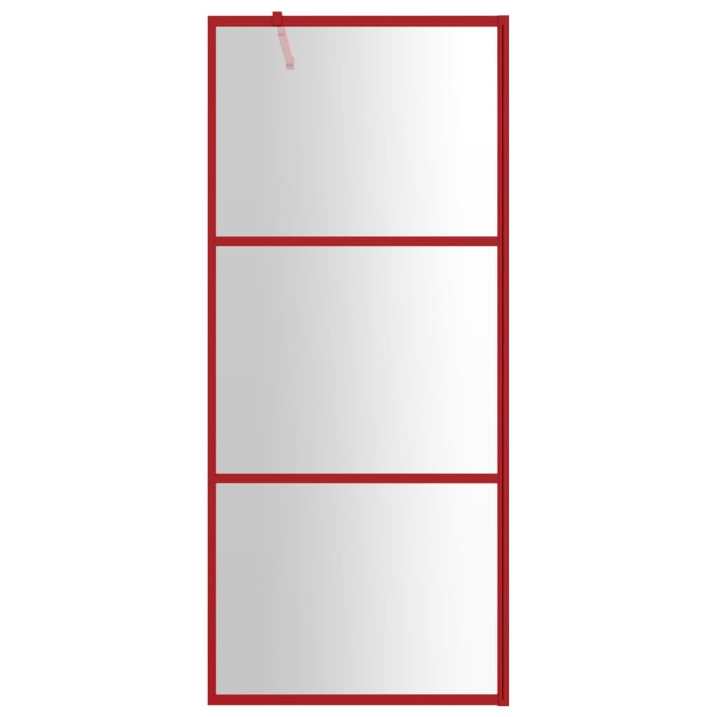 Vidaxl Walk-In Walk Mury Transparent 80x195 cm ESG Verre rouge