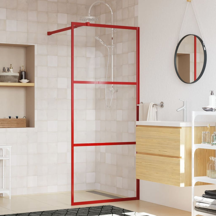 Vidaxl Walk-In Walk Mury Transparent 80x195 cm ESG Verre rouge