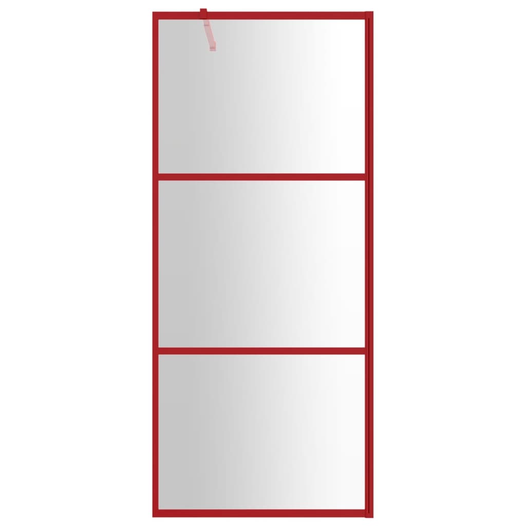 Vidaxl Walk-In Walk Murn Transparent 90x195 cm ESG Verre rouge