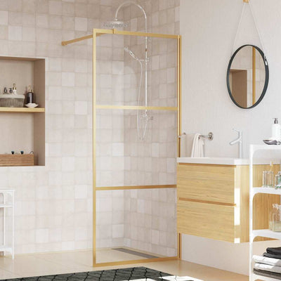 Vidaxl Walk-In Mur de douche transparent 90x195 cm ESG Glass Gold Couleurs