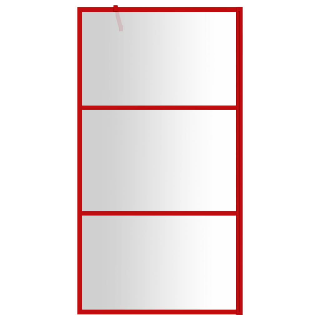 Vidaxl Walk-In Muron de douche transparente 100x195 cm ESG Verre rouge