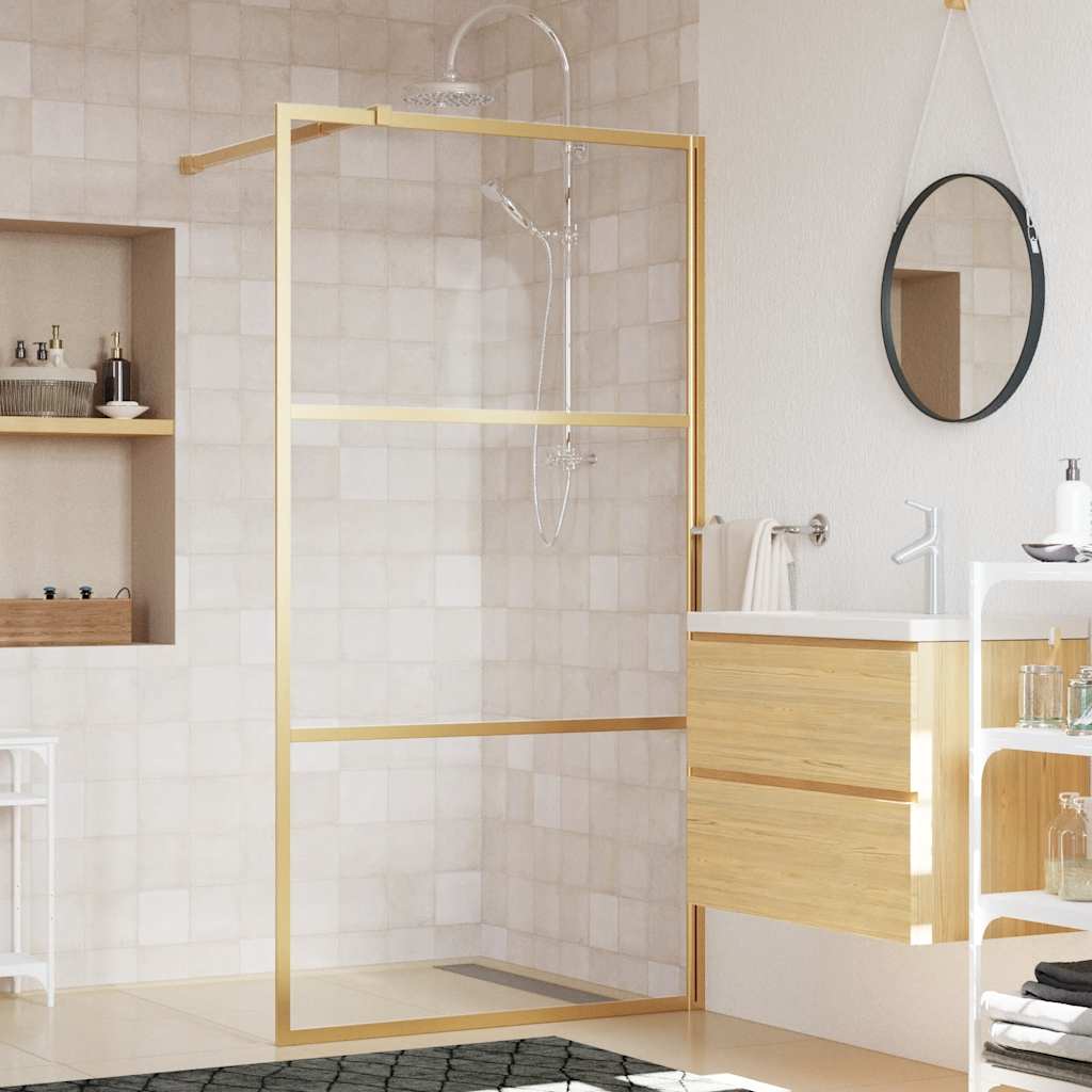 Vidaxl Walk-In Muron de douche transparent 100x195 cm ESG-Glas Gold coloré