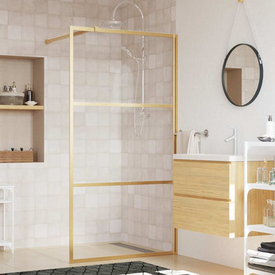 Vidaxl Walk-In Muron de douche transparent 100x195 cm ESG-Glas Gold coloré
