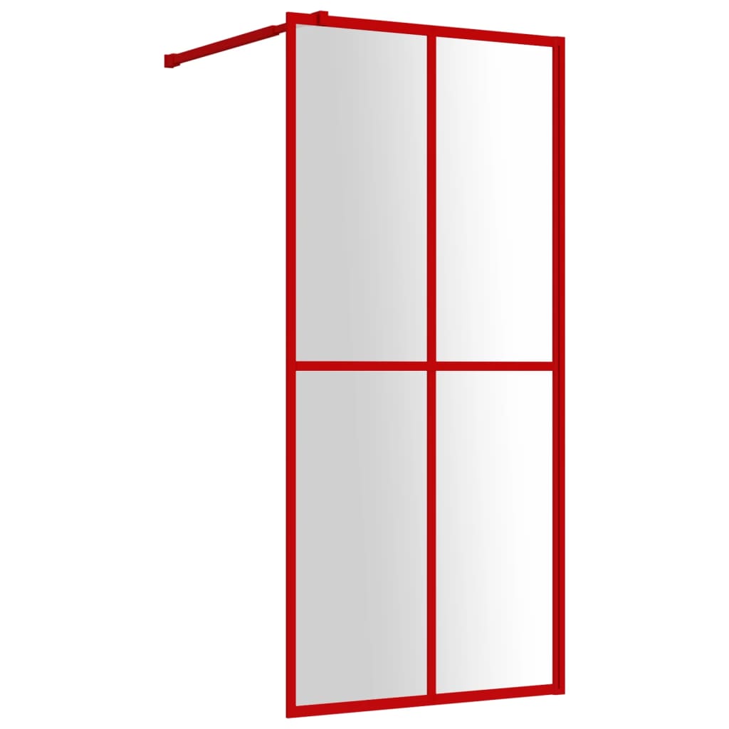 Vidaxl Walk-In Walk Murn Transparent 90x195 cm ESG Verre rouge