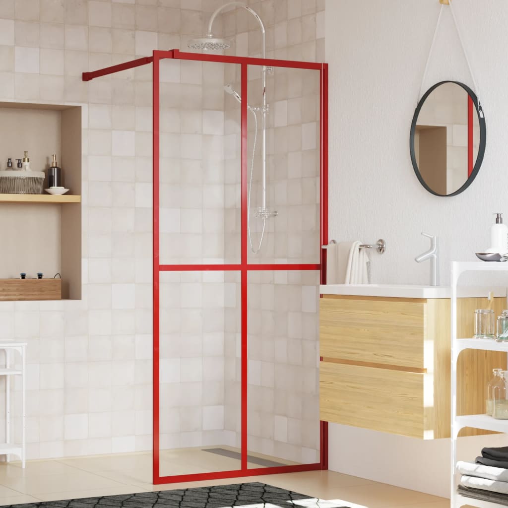 Vidaxl Walk-In Walk Murn Transparent 90x195 cm ESG Verre rouge