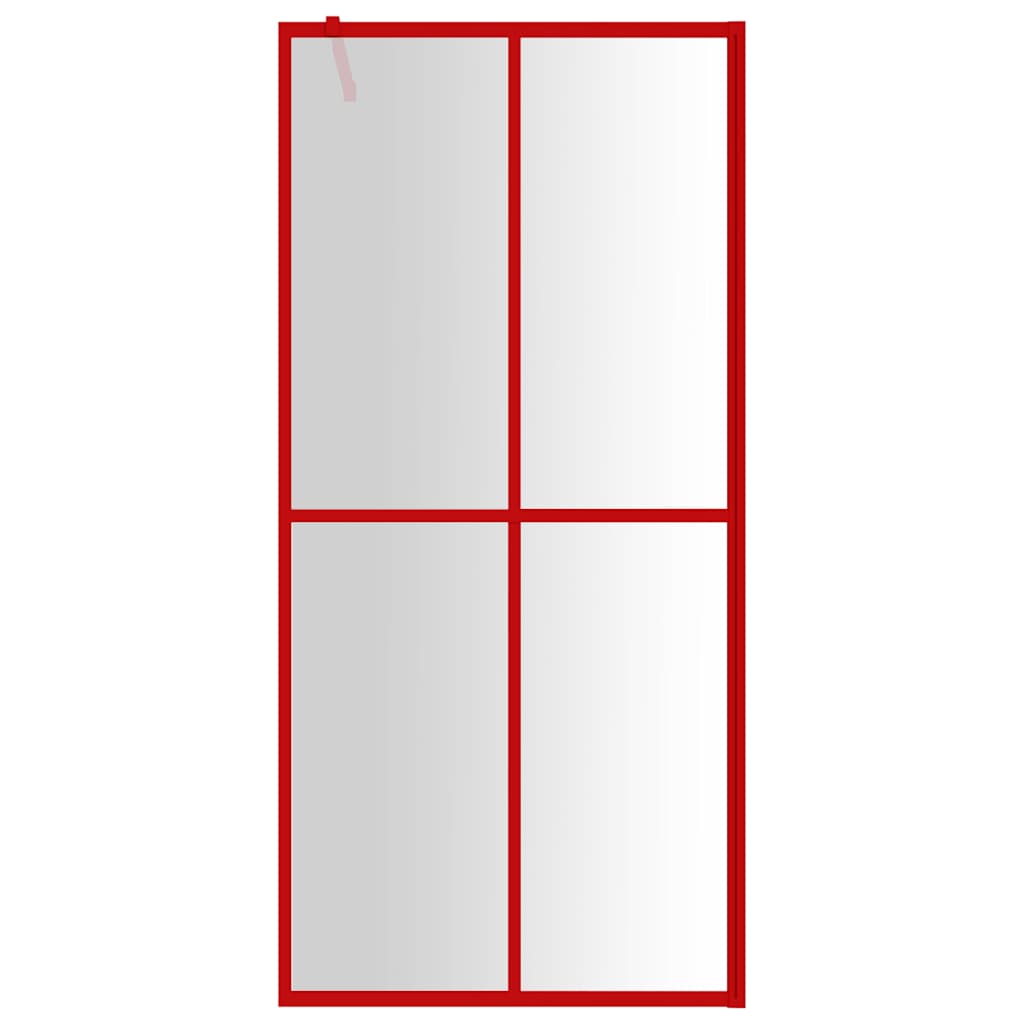 Vidaxl Walk-In Muron de douche transparente 100x195 cm ESG Verre rouge