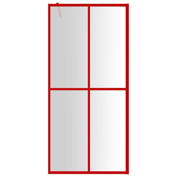 Vidaxl Walk-In Muron de douche transparente 100x195 cm ESG Verre rouge