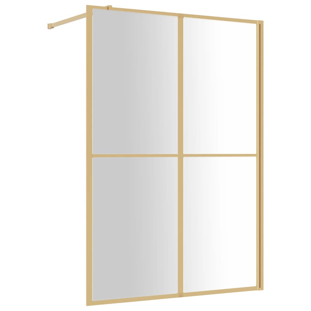 Vidaxl Walk-In Muron de douche transparente 140x195 cm ESG Glass Gold Couleurs