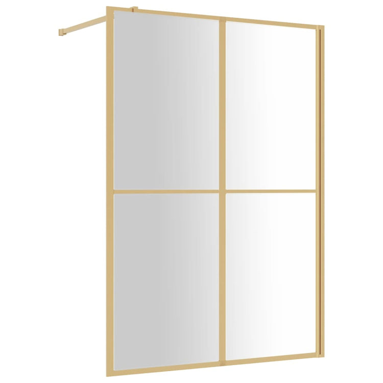 Vidaxl Walk-In Muron de douche transparente 140x195 cm ESG Glass Gold Couleurs