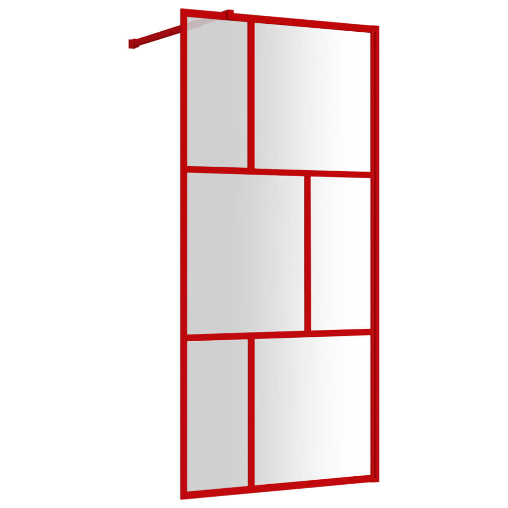 Vidaxl Walk-In Walk Mury Transparent 80x195 cm ESG Verre rouge