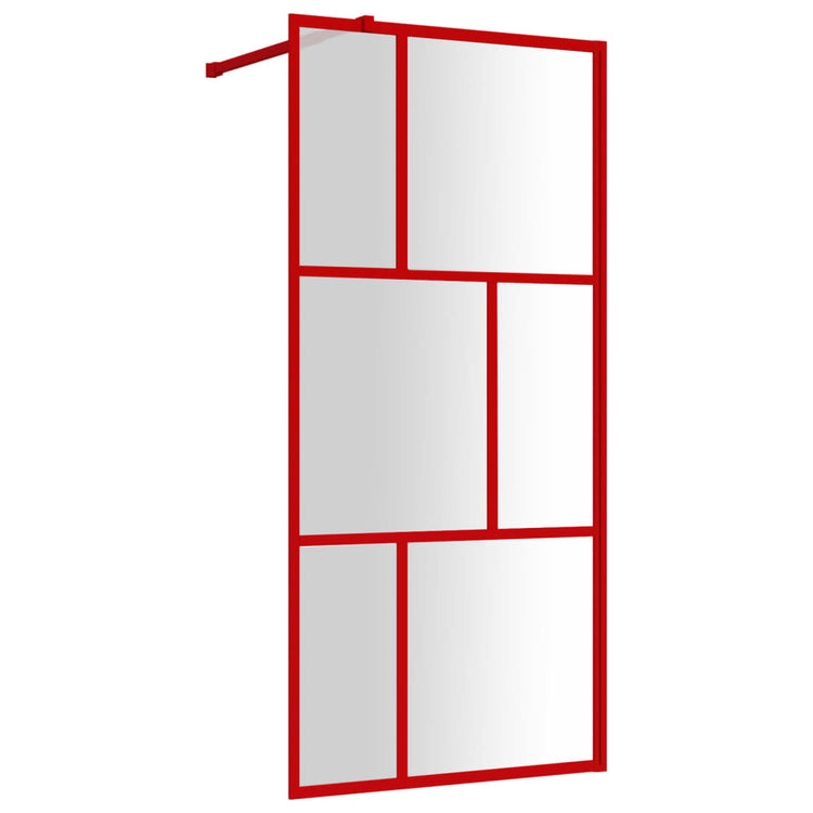 Vidaxl Walk-In Walk Mury Transparent 80x195 cm ESG Verre rouge