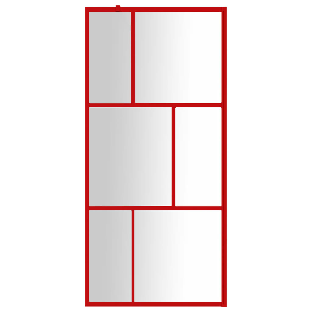 Vidaxl Walk-In Walk Mury Transparent 80x195 cm ESG Verre rouge