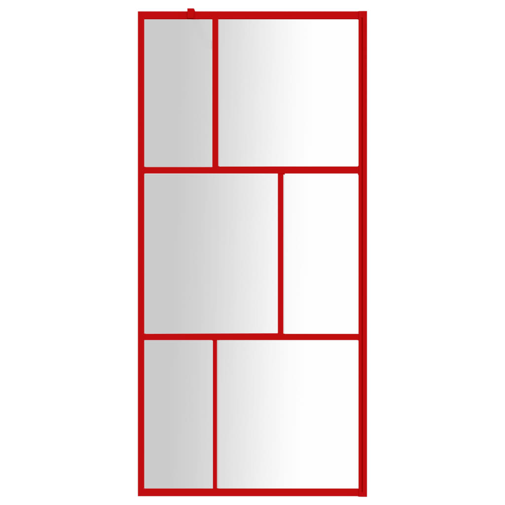 Vidaxl Walk-In Walk Murn Transparent 90x195 cm ESG Verre rouge