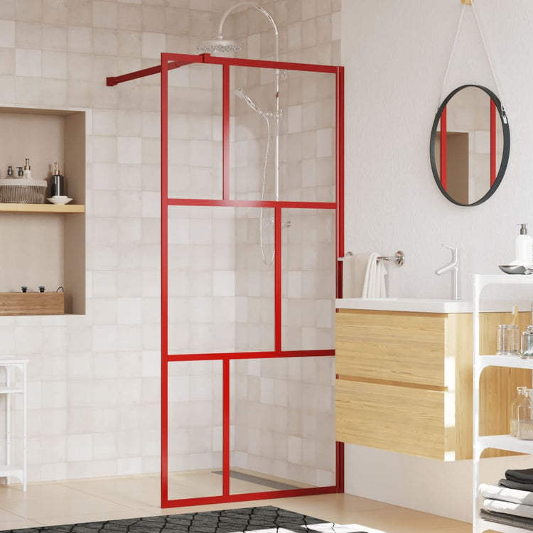 Vidaxl Walk-In Walk Murn Transparent 90x195 cm ESG Verre rouge