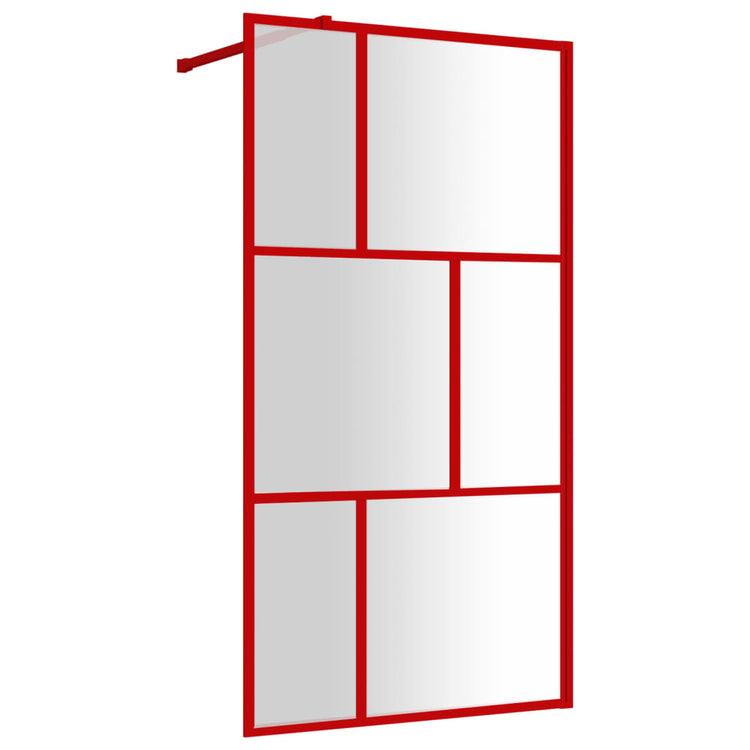 Vidaxl Walk-In Muron de douche transparente 100x195 cm ESG Verre rouge