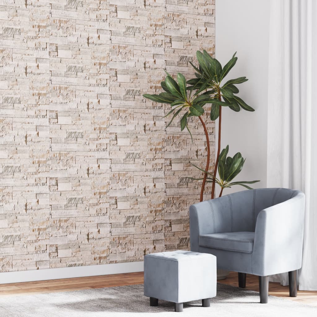 Vidaxl Fore's Wallpaper 3D Stone-look 10x0,53 m gris et beige