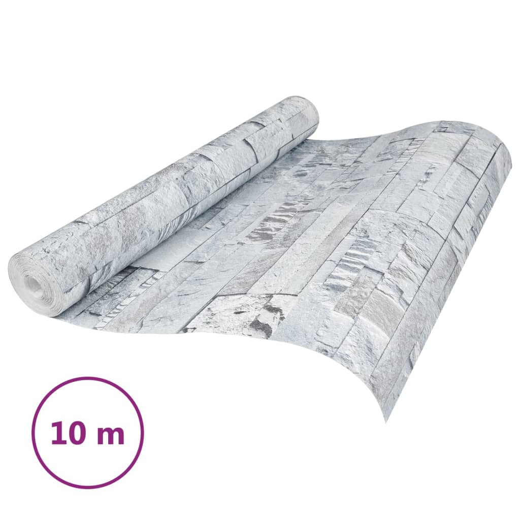 Vidaxl Fore's Wallpaper 3D Stone-look 10x0,53 m gris clair