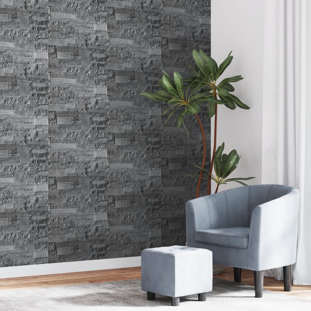 Vidaxl Fore's Wallpaper 3D Stone-look 10x0,53 m noir
