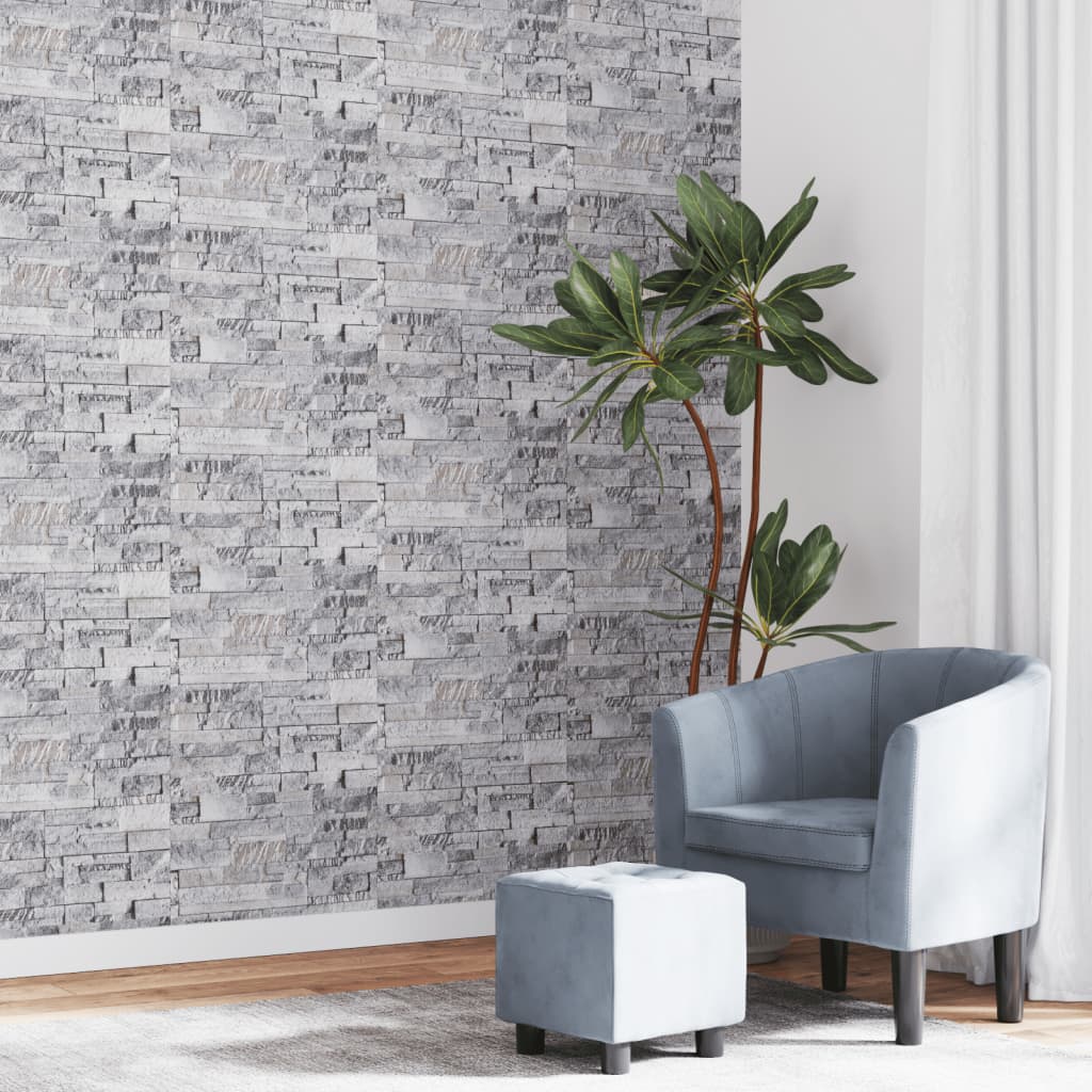 Vidaxl Fore's Wallpaper 3D Stone-look 10x0,53 m gris clair et marron