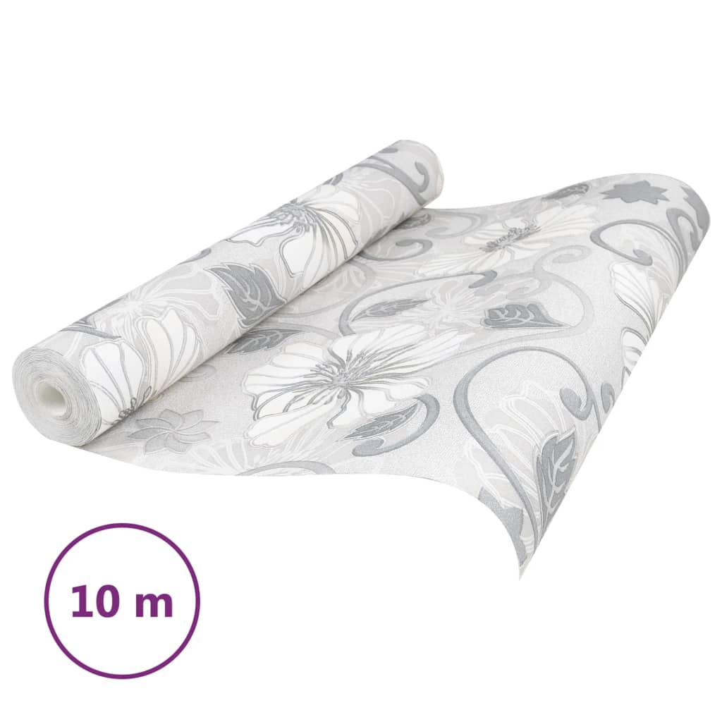 Vidaxl Fore's Wallpaper 3D Flower Match 10x0,53 m gris