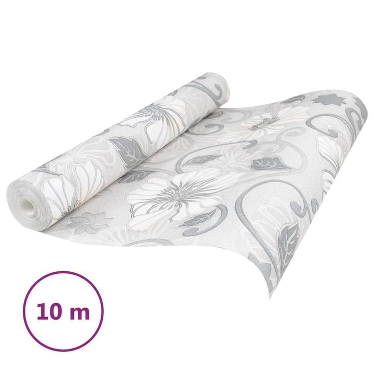 Vidaxl Fore's Wallpaper 3D Flower Match 10x0,53 m gris