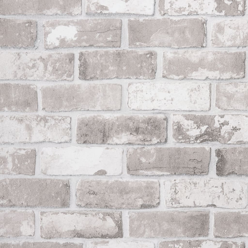 Vidaxl Fore's Wallpaper 3D Brick Match 10x0,53 M Gray
